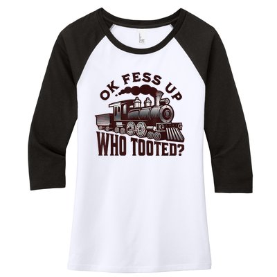 Funny Train Lovers Who Tooted Train Women's Tri-Blend 3/4-Sleeve Raglan Shirt