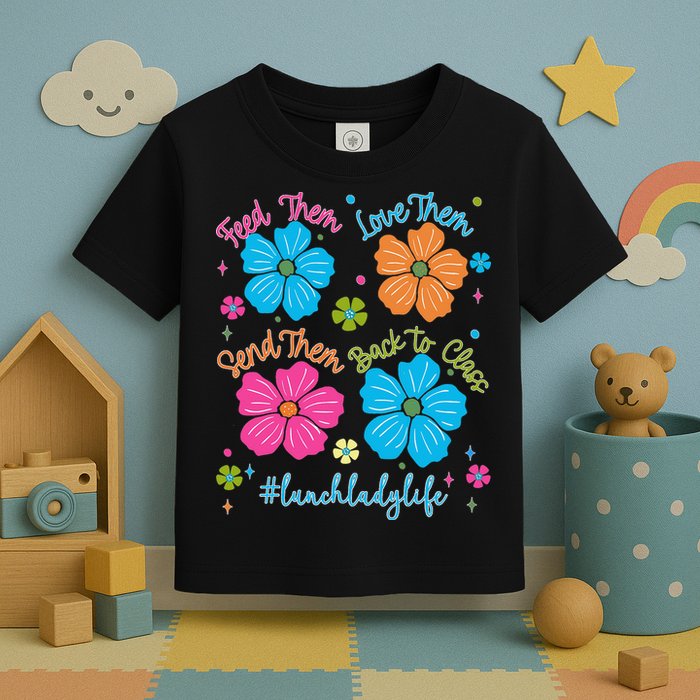 Feed Them Love Them Send Them Back Lunch Lady Life Toddler T-Shirt