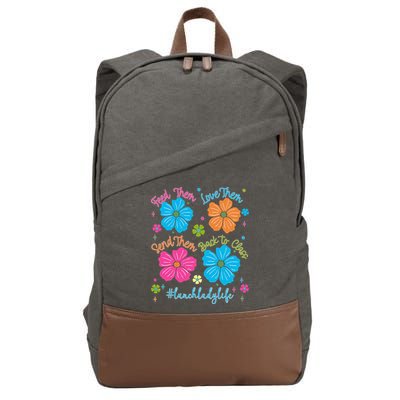 Feed Them Love Them Send Them Back Lunch Lady Life Cotton Canvas Backpack