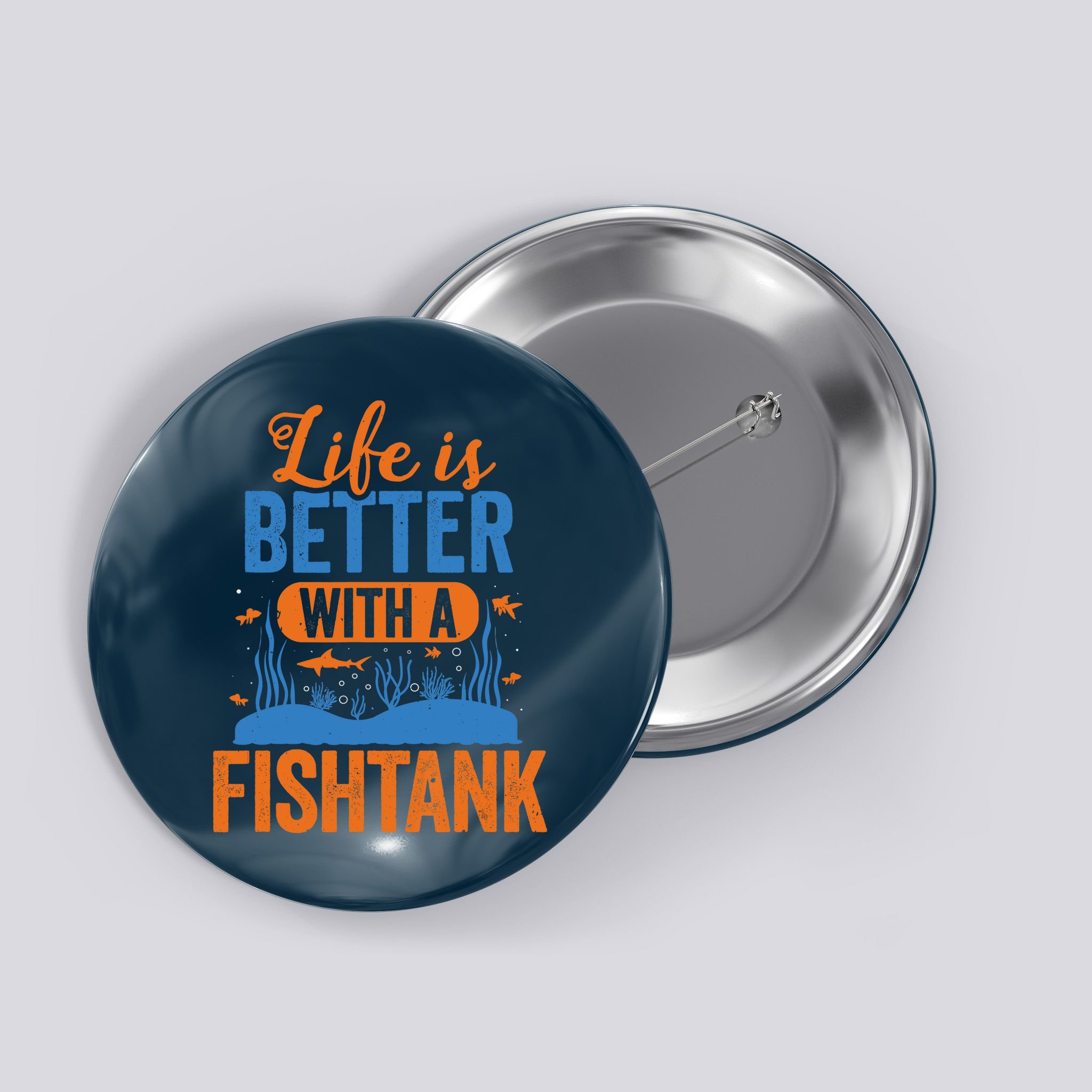 Fish Tank Life Fishkeeping Aquarium Lover Fishkeeper Button
