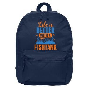 Fish Tank Life Fishkeeping Aquarium Lover Fishkeeper 16 in Basic Backpack