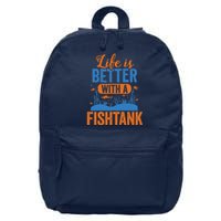 Fish Tank Life Fishkeeping Aquarium Lover Fishkeeper 16 in Basic Backpack