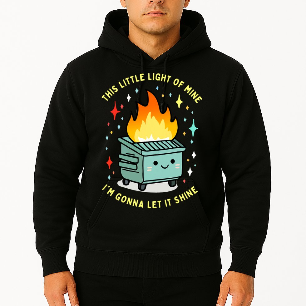 Funny This Little Light Of Mine Lil Dumpster Fire Meme Hoodie