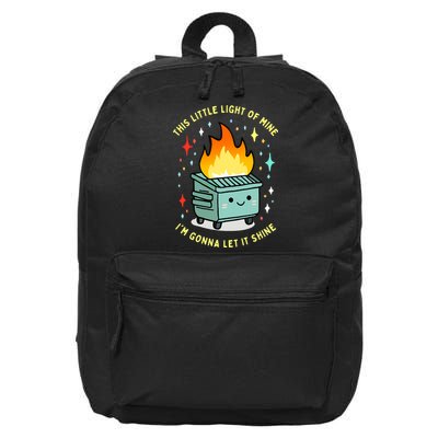 Funny This Little Light Of Mine Lil Dumpster Fire Meme 16 in Basic Backpack