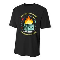 Funny This Little Light Of Mine Lil Dumpster Fire Meme Youth Performance Sprint T-Shirt
