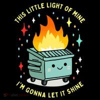 Funny This Little Light Of Mine Lil Dumpster Fire Meme Cropped Pullover Crew