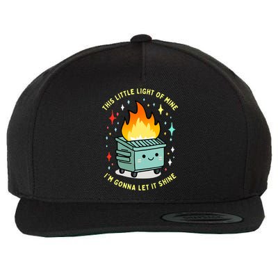 Funny This Little Light Of Mine Lil Dumpster Fire Meme Wool Snapback Cap