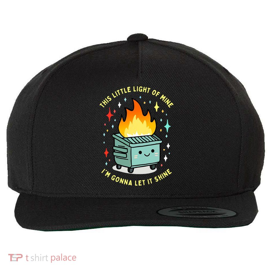 Funny This Little Light Of Mine Lil Dumpster Fire Meme Wool Snapback Cap