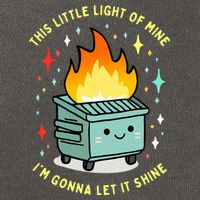 Funny This Little Light Of Mine Lil Dumpster Fire Meme Cotton Canvas Backpack