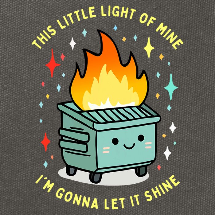 Funny This Little Light Of Mine Lil Dumpster Fire Meme Cotton Canvas Backpack