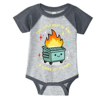 Funny This Little Light Of Mine Lil Dumpster Fire Meme Infant Baby Jersey Bodysuit