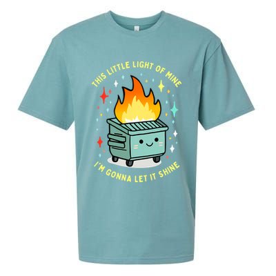 Funny This Little Light Of Mine Lil Dumpster Fire Meme Sueded Cloud Jersey T-Shirt