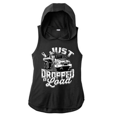 Funny Trucker Lorry 18 Wheeler Highway Truck Driver CDL Trailer Ladies PosiCharge Tri-Blend Wicking Draft Hoodie Tank