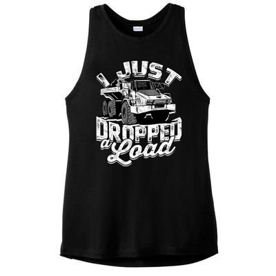 Funny Trucker Lorry 18 Wheeler Highway Truck Driver CDL Trailer Ladies PosiCharge Tri-Blend Wicking Tank