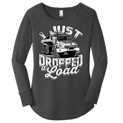 Funny Trucker Lorry 18 Wheeler Highway Truck Driver CDL Trailer Women's Perfect Tri Tunic Long Sleeve Shirt