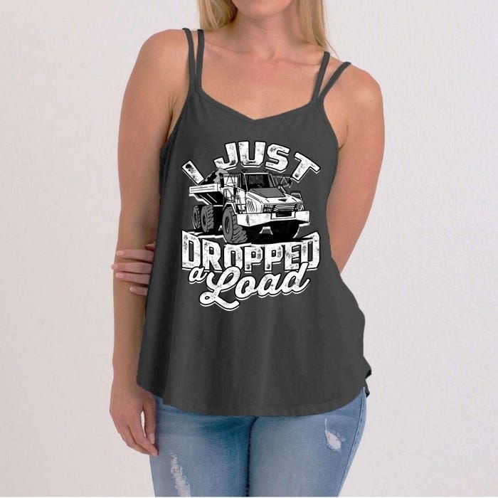 Funny Trucker Lorry 18 Wheeler Highway Truck Driver CDL Trailer Women's Strappy Tank