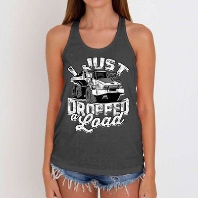 Funny Trucker Lorry 18 Wheeler Highway Truck Driver CDL Trailer Women's Knotted Racerback Tank