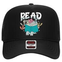 Funny Teacher Library Read Book Pigeon Wild Animal Bookish High Crown Mesh Back Trucker Hat