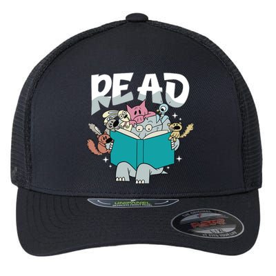 Funny Teacher Library Read Book Pigeon Wild Animal Bookish Flexfit Unipanel Trucker Cap