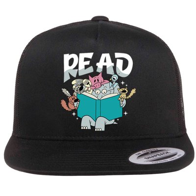 Funny Teacher Library Read Book Pigeon Wild Animal Bookish Flat Bill Trucker Hat