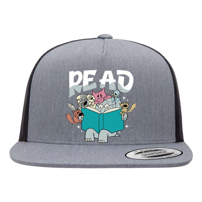 Funny Teacher Library Read Book Pigeon Wild Animal Bookish Flat Bill Trucker Hat