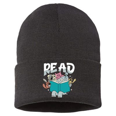 Funny Teacher Library Read Book Pigeon Wild Animal Bookish Sustainable Knit Beanie