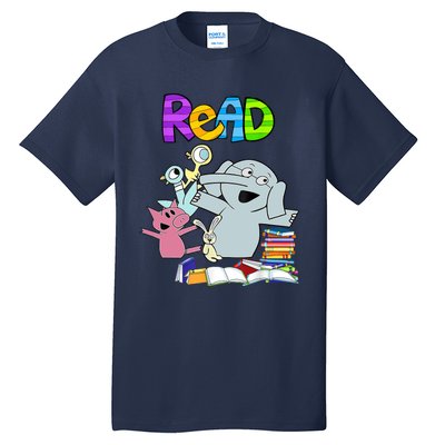 Funny Teacher Library Read Book Club Piggie Elephant Pigeons Tall T-Shirt