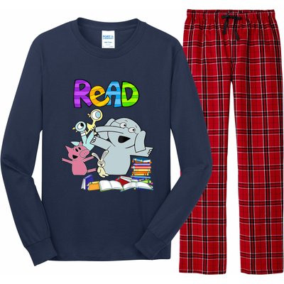 Funny Teacher Library Read Book Club Piggie Elephant Pigeons Long Sleeve Pajama Set