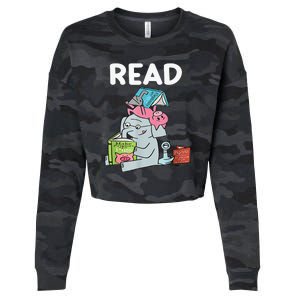 Funny Teacher Library Read Book Club Piggie Elephant Pigeons Cropped Pullover Crew