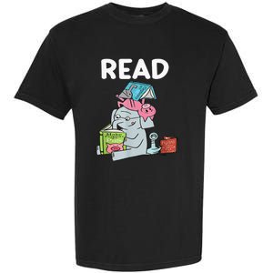 Funny Teacher Library Read Book Club Piggie Elephant Pigeons Garment-Dyed Heavyweight T-Shirt