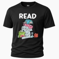 Funny Teacher Library Read Book Club Piggie Elephant Pigeons Cooling Performance Crew T-Shirt