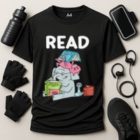 Funny Teacher Library Read Book Club Piggie Elephant Pigeons Cooling Performance Crew T-Shirt