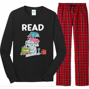 Funny Teacher Library Read Book Club Piggie Elephant Pigeons Long Sleeve Pajama Set