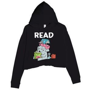 Funny Teacher Library Read Book Club Piggie Elephant Pigeons Crop Fleece Hoodie