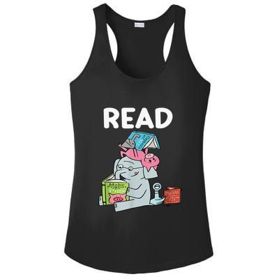 Funny Teacher Library Read Book Club Piggie Elephant Pigeons Ladies PosiCharge Competitor Racerback Tank