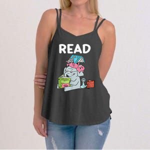 Funny Teacher Library Read Book Club Piggie Elephant Pigeons Women's Strappy Tank