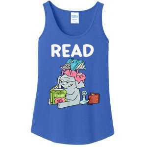 Funny Teacher Library Read Book Club Piggie Elephant Pigeons Ladies Essential Tank