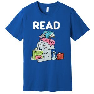 Funny Teacher Library Read Book Club Piggie Elephant Pigeons Premium T-Shirt