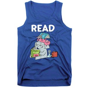 Funny Teacher Library Read Book Club Piggie Elephant Pigeons Tank Top