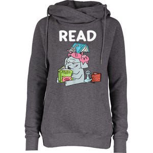 Funny Teacher Library Read Book Club Piggie Elephant Pigeons Womens Funnel Neck Pullover Hood