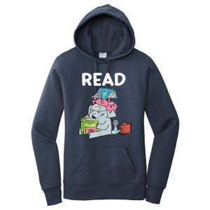 Funny Teacher Library Read Book Club Piggie Elephant Pigeons Women's Pullover Hoodie