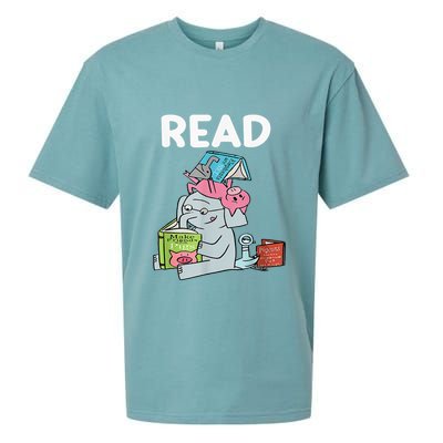 Funny Teacher Library Read Book Club Piggie Elephant Pigeons Sueded Cloud Jersey T-Shirt