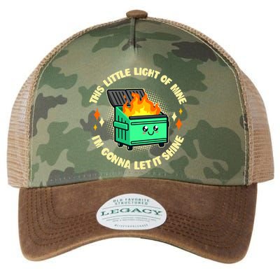 Funny This Little Light Of Mine Im Gonna Let It Shine Dumpster Fire Legacy Tie Dye Trucker Hat
