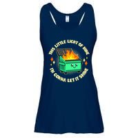 Funny This Little Light Of Mine Im Gonna Let It Shine Dumpster Fire Ladies Essential Flowy Tank