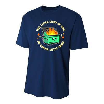 Funny This Little Light Of Mine Im Gonna Let It Shine Dumpster Fire Youth Performance Sprint T-Shirt