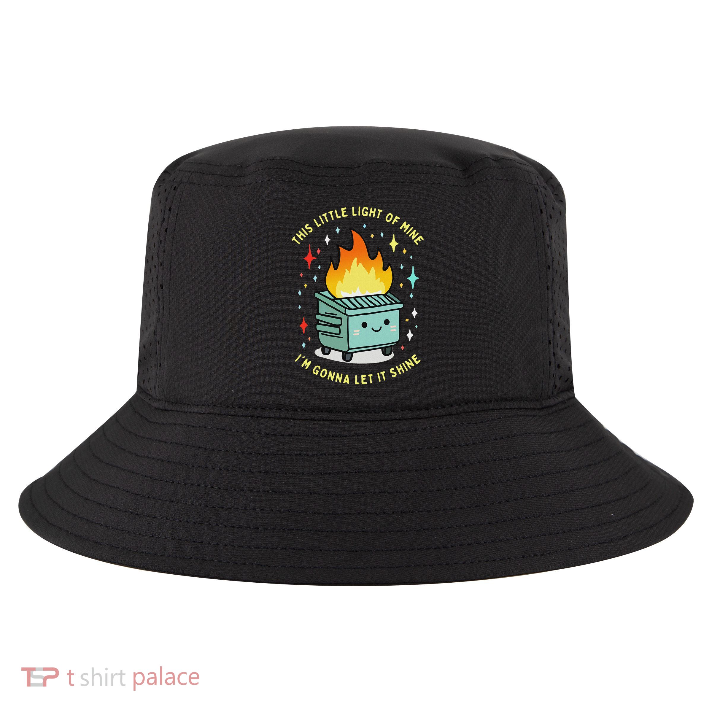 Funny This Little Light Of Mine Lil Dumpster Fire Meme Cool Comfort Performance Bucket Hat
