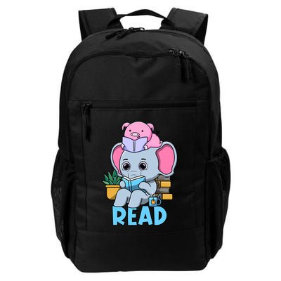 Funny Teacher Library Read Book Club Cute Piggie Elephant Backpack