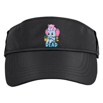 Funny Teacher Library Read Book Club Cute Piggie Elephant Adult Drive Performance Visor