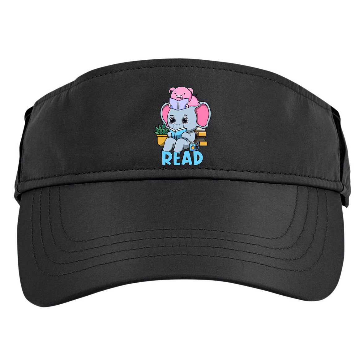 Funny Teacher Library Read Book Club Cute Piggie Elephant Adult Drive Performance Visor