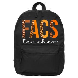 Facs Teacher Leopard Squad Cute Fall Autumn Thanksgiving 16 in Basic Backpack